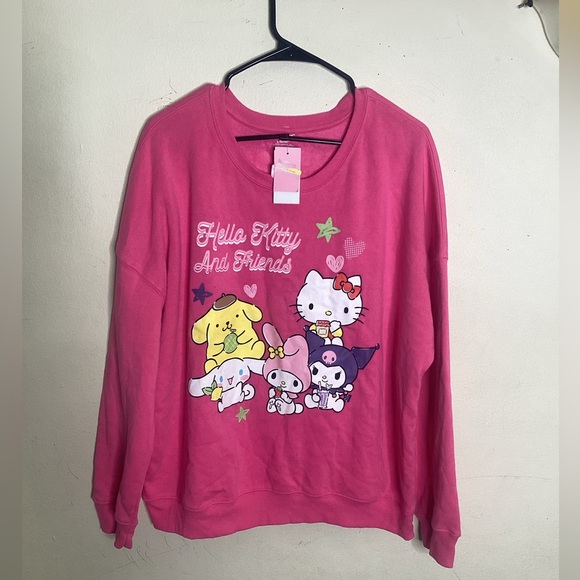 Hello Kitty and Friends Cozy Graphic Sweatshirt Pink Women's - Picture 2 of 6